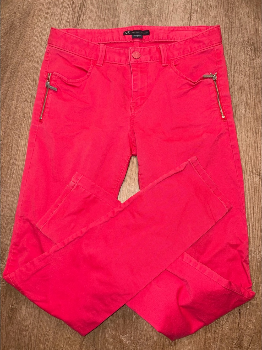 Bright Pink Women's Slim Jeans - Armani Exchange size 26